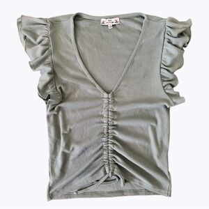 Ribbed Ruffle Top